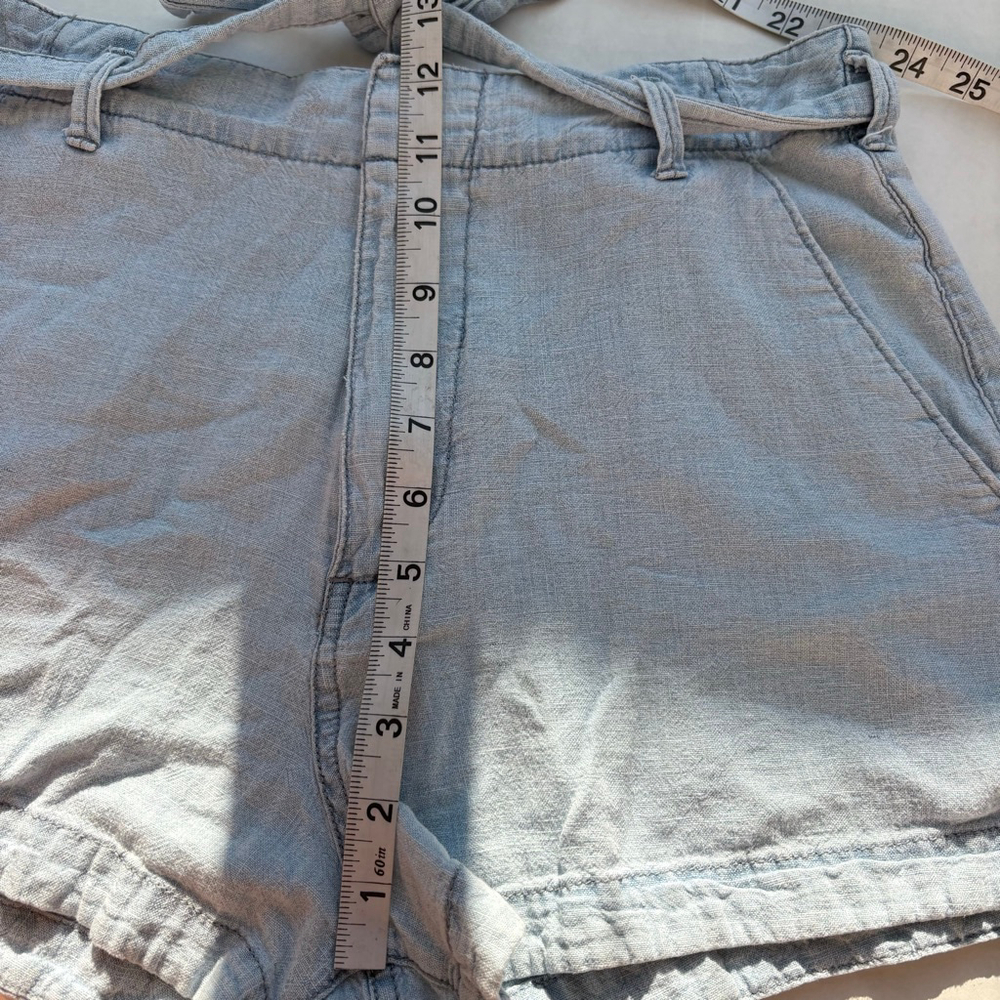 Women's Abercrombie & Fitch linen Light Blue High Waist Shorts S - Picture 10 of 13